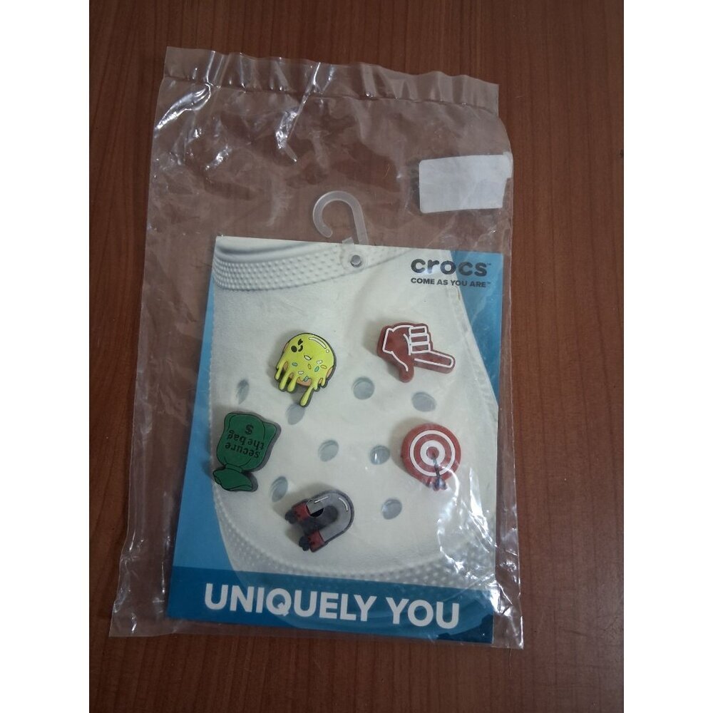 NWT Crocs Jibbitz Set Word Dude 5 Pack Shoe Charms